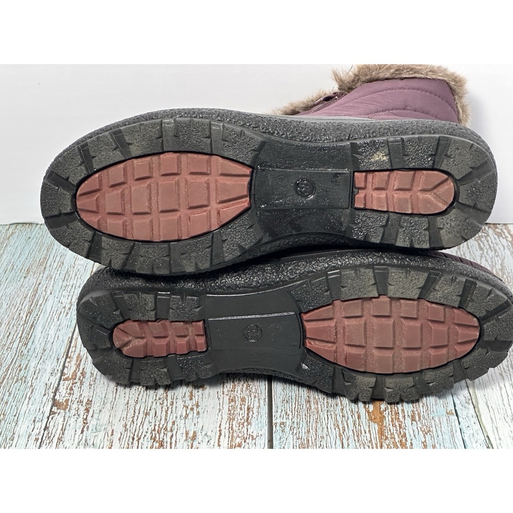Flexus Italian Comfort Women's Burgundy Snow Boots Size 38 (7.5-8) - Picture 11 of 16